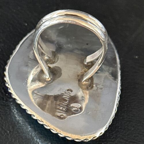 Native American Sterling Silver Blue Kingman Turquoise Ring | Sz 9 | 14550