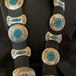 Men's Handmade Hopi Turquoise Concho Belt Buckle | Sterling Silver | 48" | 12292