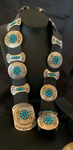 Men's Handmade Hopi Turquoise Concho Belt Buckle | Sterling Silver | 48" | 12292
