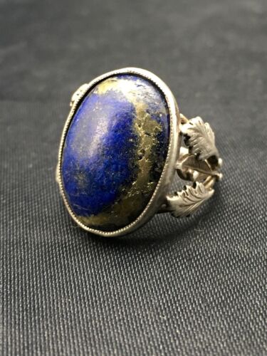 Navajo Blue Lapis Feather Ring | Sterling Silver | Sz 5 | Authentic Native American Handmade | 4168