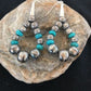 Navajo Turquoise Bead Earrings | Sterling Silver | Stamped | Native American | 10202