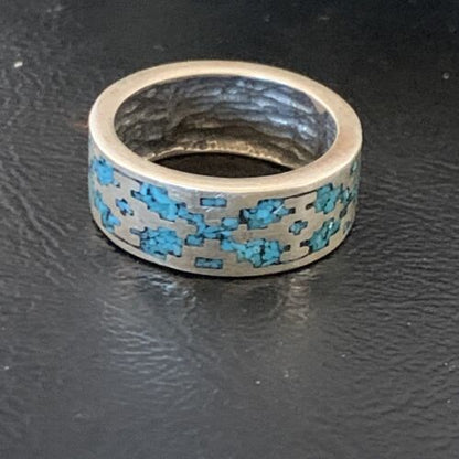 Navajo Women's Turquoise Ring | Sterling Silver | Sz 5 | Authentic Native American Handmade | 12467
