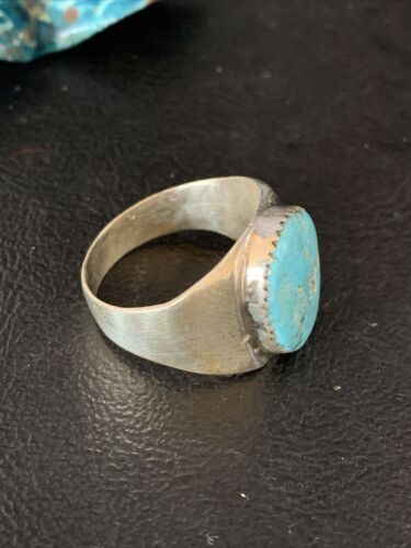 Navajo Blue Kingman Turquoise Ring | Sterling Silver | Sz 11 | Authentic Native American Handmade | 14142