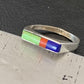 Native American Navajo Green Gaspiete Lapis Red Coral Inlay Ring | Sz 7 | 11139