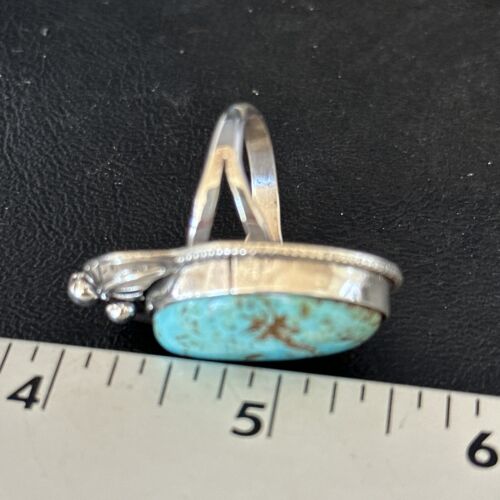 Navajo Blue Turquoise #8 Rings | Sterling Silver | Sz 10 | Authentic Native American Handmade | 14293