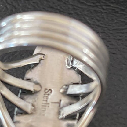 Native American Women's Navajo Blue Opal Ring | Sterling Silver | Sz 8 | 10307