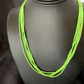 Native American Green Gaspeite Rice Heishi Necklace | 5 Strand | Sterling Silver | 20" | 12928