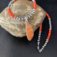Navajo Red Apple Coral Pendant Necklace | Sterling Silver | Authentic Native American Handmade | 13934