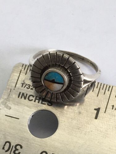 Navajo Opal & Turquoise Inlay Ring | Sterling Silver | Sz 7.5 | Authentic Native American Handmade | 1705