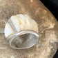 Native American White Mother of Pearl Navajo Inlay Ring | Sterling Silver | Sz 7.5 | 12864