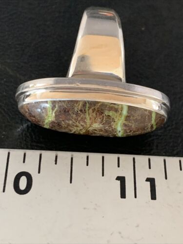 Navajo Green Gaspeite Ring | Sterling Silver | Sz 8.5 | Authentic Native American Handmade | 13781