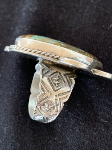 Native American Navajo Blue Turquoise Ring | Sterling Silver | Sz 11 | 128 - Masha USA