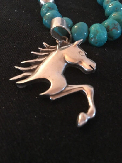 Native American Navajo Horse Head Pendant | Sterling Silver | 2" | 3610