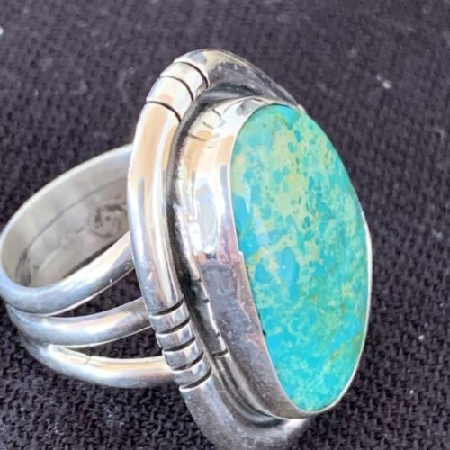 Navajo Royston Turquoise Ring | Sterling Silver | Sz 6.5 | Authentic Native American Handmade | 1493