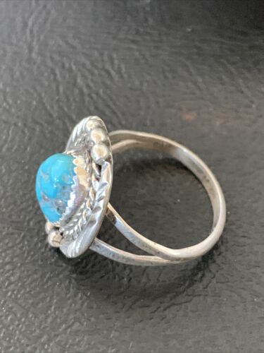 Navajo Blue Kingman Turquoise Ring | Sterling Silver | Sz 6 | Authentic Native American Handmade | 12456