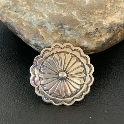 Authentic Native American Navajo Pin | Sterling Silver Stamped Design | Handmade | 1207