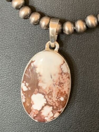 Men's Navajo Wild Horse Turquoise Pendant Necklace | Sterling Silver | Authentic Native American Handmade | 12818