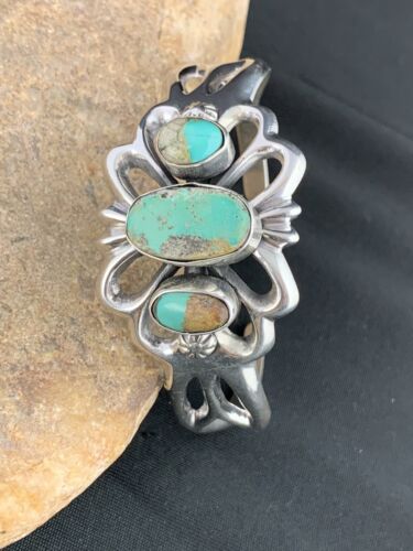 Navajo Sterling Silver Cuff Bracelet | Dry Creek Turquoise | Authentic Native American Handmade | 239