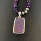 Navajo Pearl Purple Mojave Turquoise Onyx Pendant Necklace | Sterling Silver | Authentic Native American Handmade | 13404
