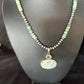 Navajo Sea Green Turquoise Multi-Stone Pendant Necklace | Authentic Native American Sterling Silver | 21" | 14477