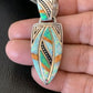 Navajo Spiny White Green Opal Inlay Pendant | Sterling Silver | Authentic Native American Handmade | 12481