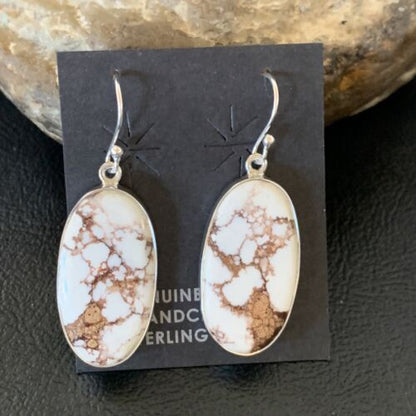 Southwestern Women's Navajo Wild Horse Earrings | Sterling Silver | Authentic Native American Handmade | 12786