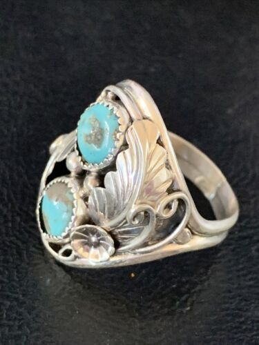 Navajo Kingman Turquoise Multi-Stone Ring | Authentic Native American Sterling Silver | Sz 11 | 14176