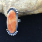 Navajo Orange Spiny Oyster Ring | Sterling Silver | Sz 9 | Authentic Native American Handmade | 10071