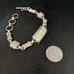 Navajo White Opal Inlay Link Bracelet | Sterling Silver | 8" | Authentic Native American Handmade | 14259