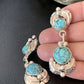 Handmade Navajo Spiderweb Turquoise Dangle Earrings | Sterling Silver Post | Authentic Native American | 1482