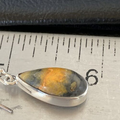 Native American Navajo Bumblebee Jasper Earrings Set | Sterling Silver | Handmade | 1560