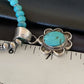Navajo Blue Turquoise Pendant Necklace | Sterling Silver Pearls | Authentic Native American Handmade | 13217