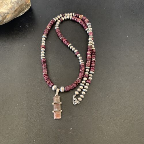 Navajo Wild Horse Pendant | Sterling Silver Purple Spiny Oyster Necklace | Multi-Stone | 12358