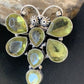 Navajo Dragonfly Pendant | Faceted Green Peridot Cluster | Authentic Native American Sterling Silver | Multi-Stone | 2.25" | 12741