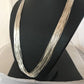 Native American Heishi Tubes Necklace | 30 Strands Liquid Sterling Silver | 23" | 8481