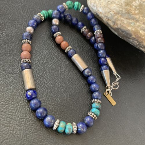 Authentic Tommy Singer Necklace | Blue Lapis Turquoise | Sterling Silver | 15" | 10392