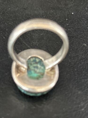 Native American Old Pawn Blue Turquoise Ring | Sterling Silver | Sz 8.5 | 14268