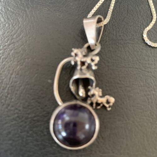 Navajo Black Onyx Inlay Pendant | Sterling Silver | Authentic Native American Handmade | 12934