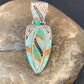 Navajo Spiny White Green Opal Inlay Pendant | Sterling Silver | Authentic Native American Handmade | 12481