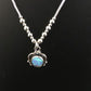Children's Girls Heishi Beads Sterling Necklace | 15" | Opal Pendant | Navajo Jewelry | 10117