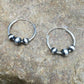 Navajo Sterling Silver Hoop Earrings | Authentic Native American Pearls | Handmade | 3108