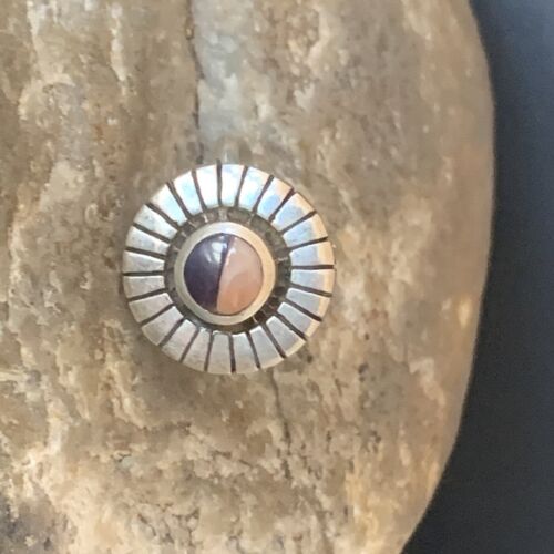 Navajo Purple Sugilite Pink Coral Inlay Ring | Sz 5.5 | Authentic Native American Handmade | 11173