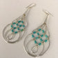 Native American Blue Turquoise Heishi Dangle Earrings | Sterling Silver | 2" | 8878