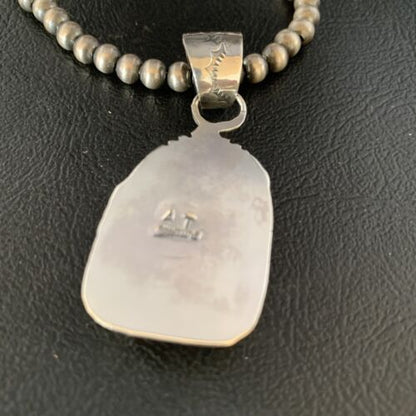 Navajo Orange Spiny Oyster Pendant | Sterling Silver | Authentic Native American Handmade | 13638