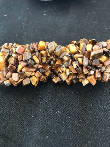 Men's Navajo Stretch Tigers Eye Stone Bracelet | Authentic Native American - Masha USA