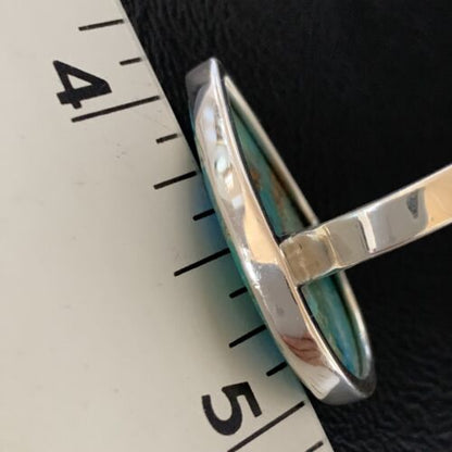 Navajo Blue Kingman Turquoise Ring | Sterling Silver | Sz 8 | Authentic Native American Handmade | 12792