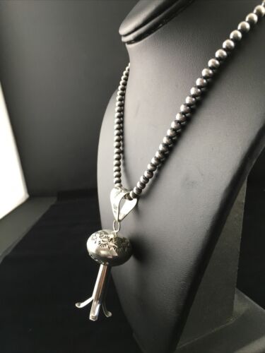 Navajo Sterling Silver Naja Necklace Pendant | 3" | Authentic Native American Handmade | 10046