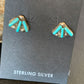 Zuni Handmade Kingman Turquoise Needle Point Stud Earrings | Sterling Silver | 13026