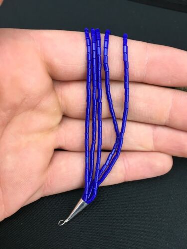 Navajo Blue Stabilized Lapis Liquid Heishi Bracelet | Sterling Silver | 8" 5-Strand | 13600