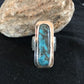 Native American Navajo Handmade Blue Turquoise Ring | Sterling Silver | Sz 8